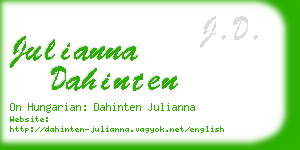 julianna dahinten business card